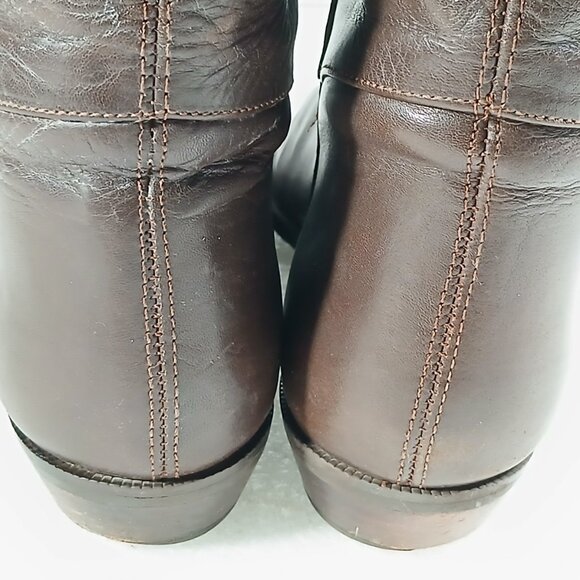 Nine West Tall Brown Leather Riding Boots Women's 8M Cleaned & Conditioned VGUC - Picture 12 of 16
